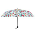 Windproof Portable Mini Full Print Flower Printing 5 Folding Umbrella with Custom Logo